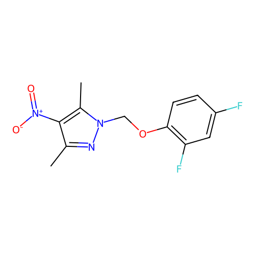 1-((2,4-Difluorophenoxy)methyl)-3,5-dimethyl-4-nitro-1H-pyrazole structure