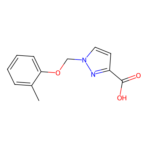 1-[(2-methylphenoxy)methyl]-1H-pyrazole-3-carboxylic acid structure