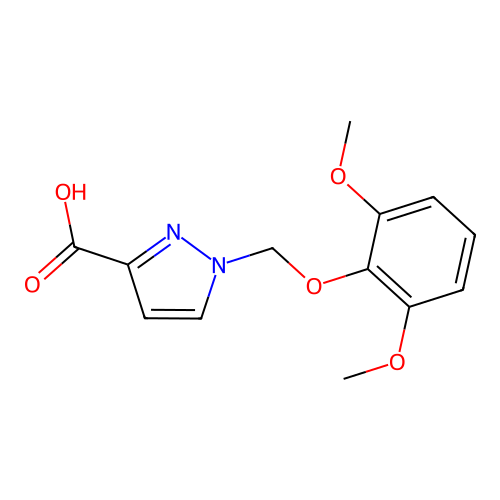 1-[(2,6-dimethoxyphenoxy)methyl]-1H-pyrazole-3-carboxylic acid structure