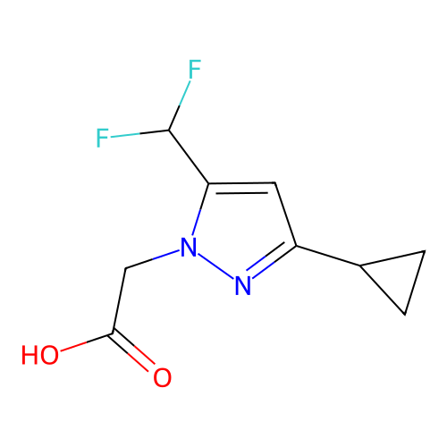 [3-cyclopropyl-5-(difluoromethyl)-1H-pyrazol-1-yl]acetic acid structure