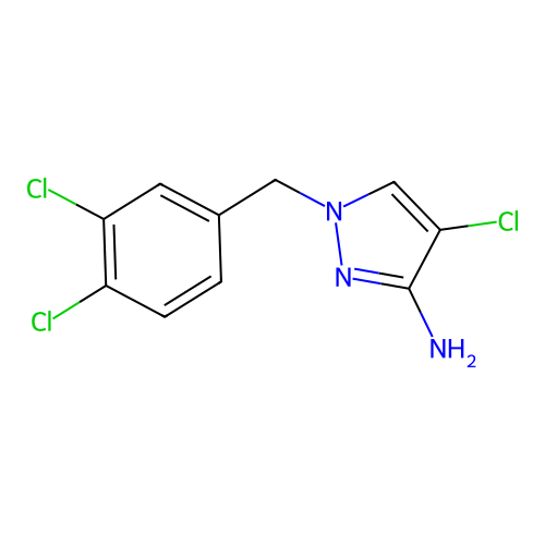 4-chloro-1-(3,4-dichlorobenzyl)-1H-pyrazol-3-amine structure