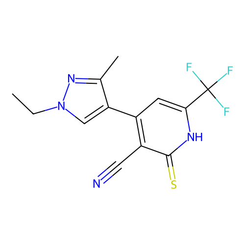 C13H11F3N4S structure