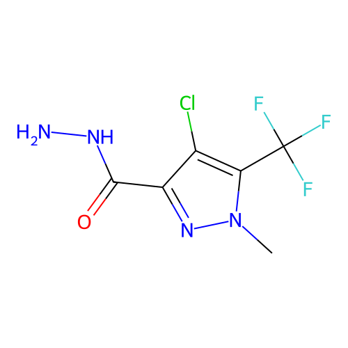 4-chloro-1-methyl-5-(trifluoromethyl)-1H-pyrazole-3-carbohydrazide structure
