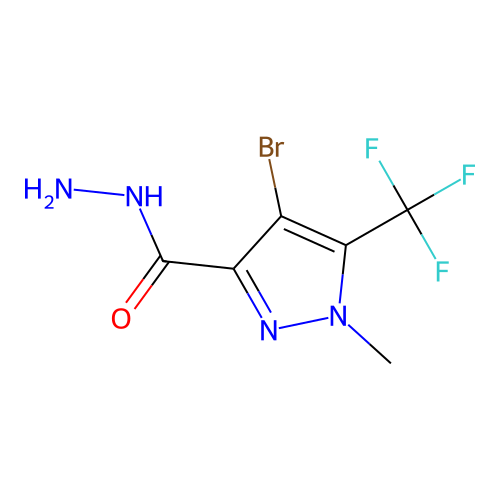 4-bromo-1-methyl-5-(trifluoromethyl)-1H-pyrazole-3-carbohydrazide structure
