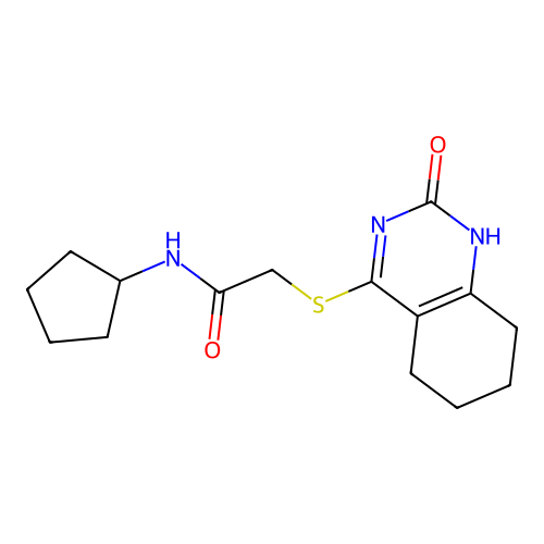 N-cyclopentyl-2-[(2-oxo-5,6,7,8-tetrahydro-1H-quinazolin-4-yl)sulfanyl]acetamide structure