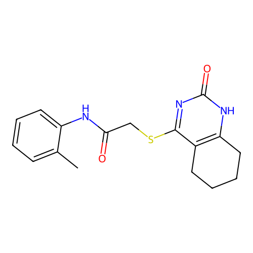 2-((2-oxo-1,2,5,6,7,8-hexahydroquinazolin-4-yl)thio)-N-(o-tolyl)acetamide structure