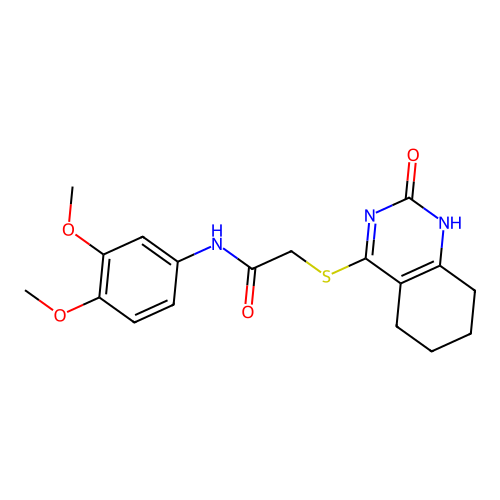 N-(3,4-dimethoxyphenyl)-2-[(2-oxo-5,6,7,8-tetrahydro-1H-quinazolin-4-yl)sulfanyl]acetamide structure
