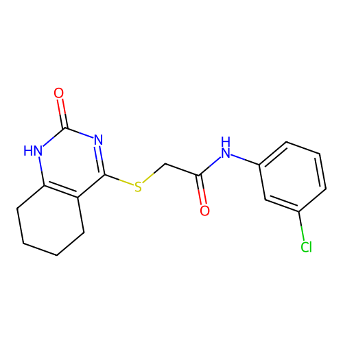 N-(3-chlorophenyl)-2-[(2-oxo-1,2,5,6,7,8-hexahydroquinazolin-4-yl)sulfanyl]acetamide structure