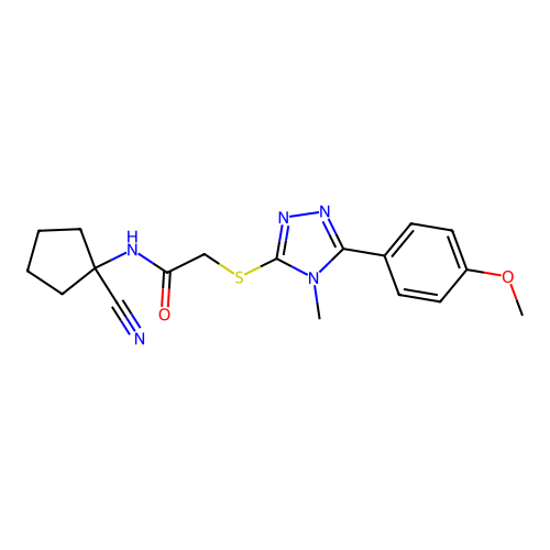 N-(1-cyanocyclopentyl)-2-[[5-(4-methoxyphenyl)-4-methyl-1,2,4-triazol-3-yl]sulfanyl]acetamide structure