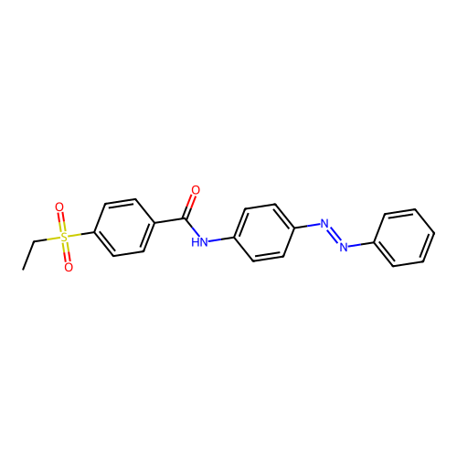 (E)-4-(ethylsulfonyl)-N-(4-(phenyldiazenyl)phenyl)benzamide structure