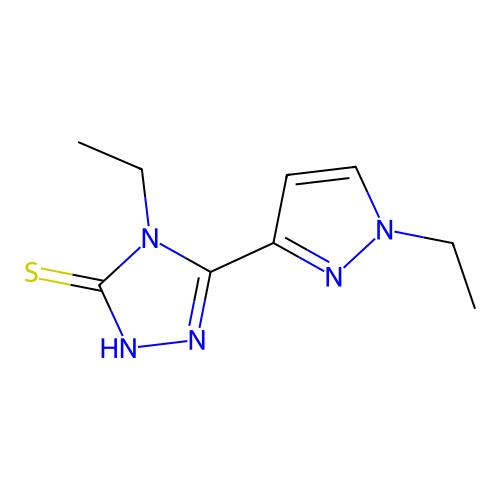 4-ethyl-5-(1-ethyl-1H-pyrazol-3-yl)-4H-1,2,4-triazole-3-thiol structure
