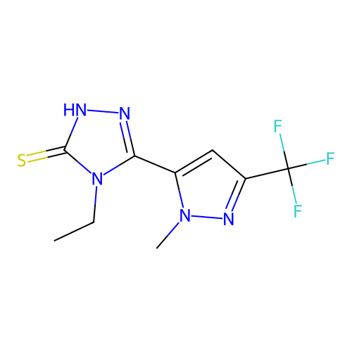 C9H10F3N5S structure