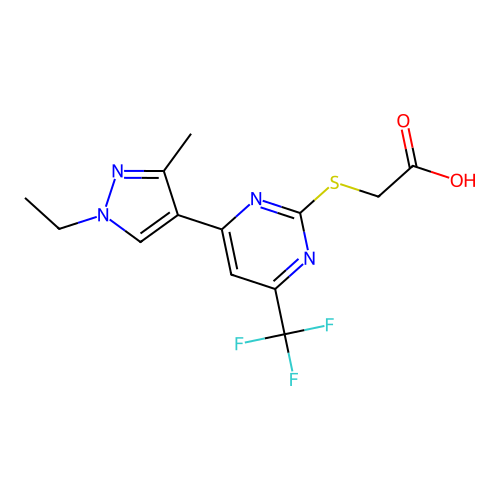 C13H13F3N4O2S structure