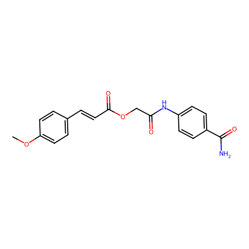 2-[[4-(Aminocarbonyl)phenyl]amino]-2-oxoethyl 3-(4-methoxyphenyl)-2-propenoate structure