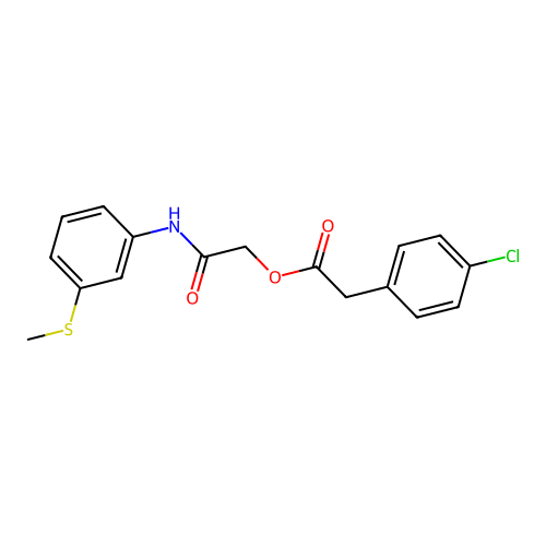 [2-(3-Methylsulfanylanilino)-2-oxoethyl] 2-(4-chlorophenyl)acetate structure