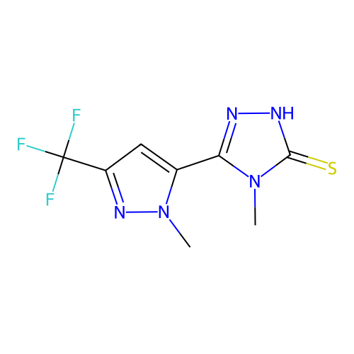 C8H8F3N5S structure