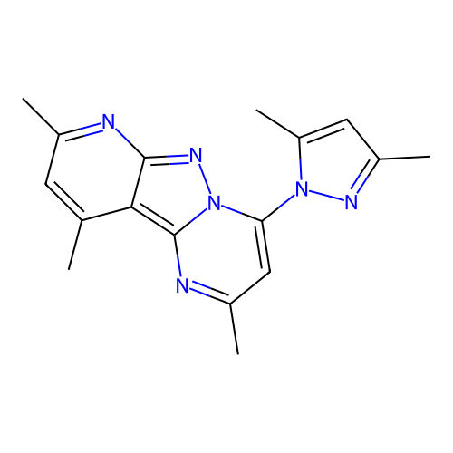 4-(3,5-dimethyl-1H-pyrazol-1-yl)-2,8,10-trimethylpyrido[2',3':3,4]pyrazolo[1,5-a]pyrimidine structure