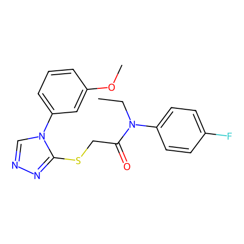 N-ethyl-N-(4-fluorophenyl)-2-[[4-(3-methoxyphenyl)-1,2,4-triazol-3-yl]sulfanyl]acetamide structure