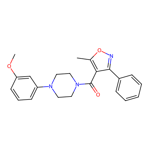 Methanone, [4-(3-methoxyphenyl)-1-piperazinyl](5-methyl-3-phenyl-4-isoxazolyl)- structure
