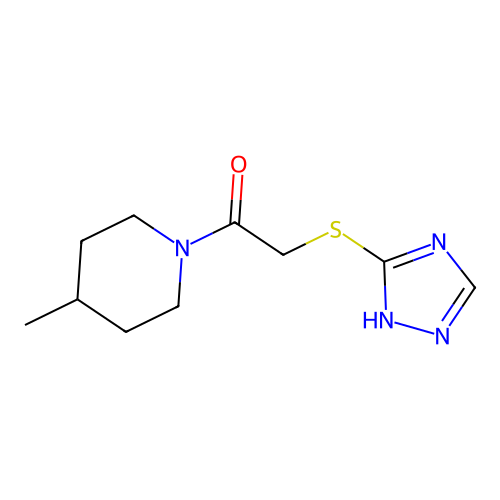 1-(4-methylpiperidin-1-yl)-2-(4H-1,2,4-triazol-3-ylsulfanyl)ethan-1-one structure