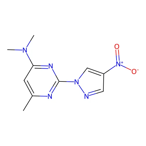 N,N,6-三甲基-2-(4-硝基-1H-吡唑-1-基)嘧啶-4-胺 structure