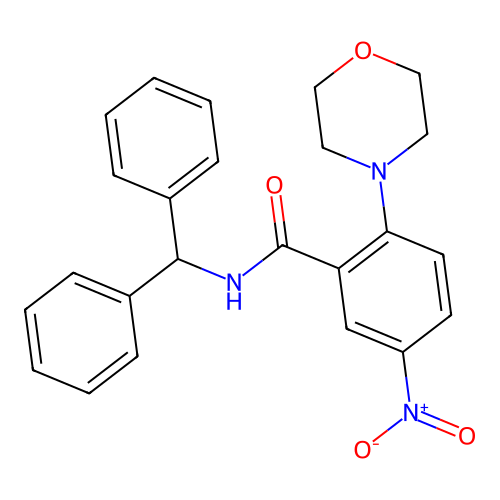 N-(Diphenylmethyl)-2-(4-morpholinyl)-5-nitrobenzamide structure