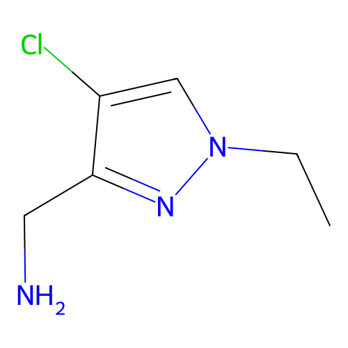 (4-chloro-1-ethyl-1H-pyrazol-3-yl)methanamine structure