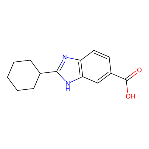 2-cyclohexyl-1H-1,3-benzodiazole-5-carboxylic acid structure