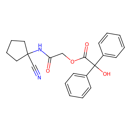 [(1-Cyanocyclopentyl)carbamoyl]methyl 2-hydroxy-2,2-diphenylacetate structure