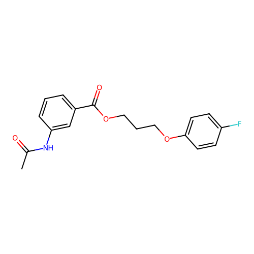 3-(4-Fluorophenoxy)propyl 3-acetamidobenzoate structure