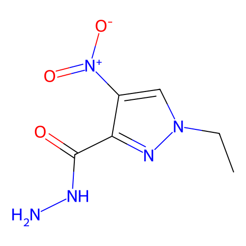 1-ethyl-4-nitro-1H-pyrazole-3-carbohydrazide structure