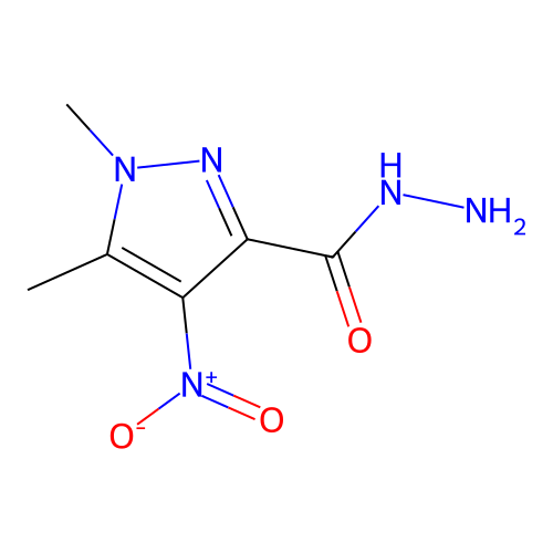 1,5-dimethyl-4-nitro-1H-pyrazole-3-carbohydrazide structure
