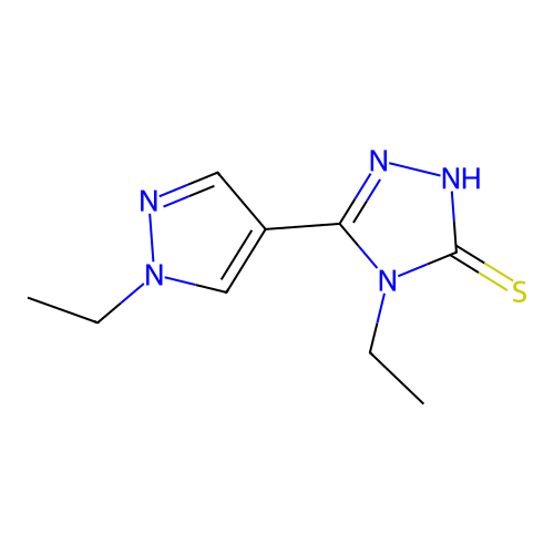 4-ethyl-5-(1-ethyl-1H-pyrazol-4-yl)-4H-1,2,4-triazole-3-thiol structure