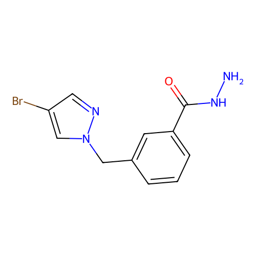 3-[(4-bromo-1H-pyrazol-1-yl)methyl]benzohydrazide structure