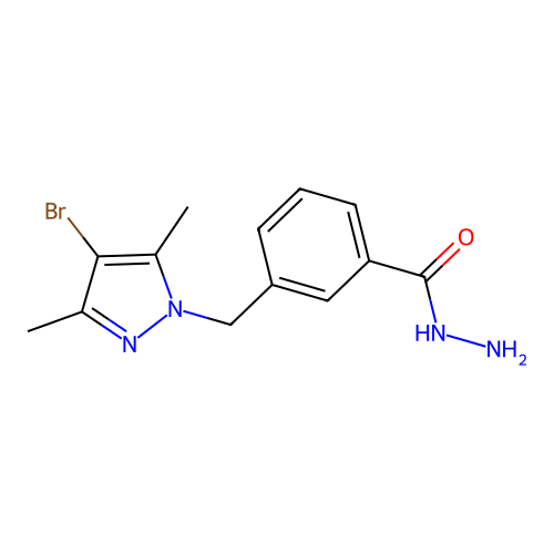 3-[(4-bromo-3,5-dimethyl-1H-pyrazol-1-yl)methyl]benzohydrazide structure