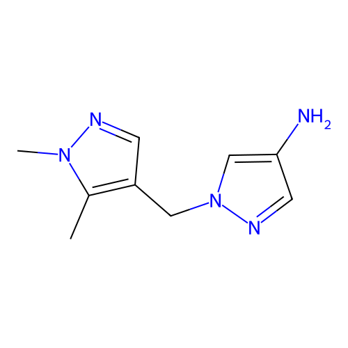 1-[(1,5-dimethyl-1H-pyrazol-4-yl)methyl]-1H-pyrazol-4-amine structure