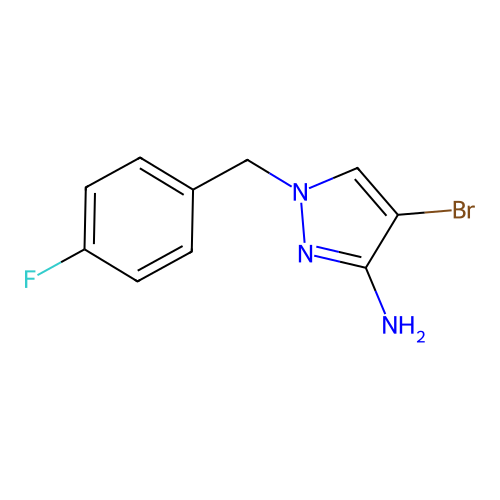 4-bromo-1-(4-fluorobenzyl)-1H-pyrazol-3-amine structure