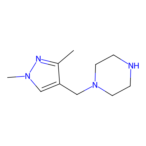 1-[(1,3-dimethyl-1H-pyrazol-4-yl)methyl]piperazine structure