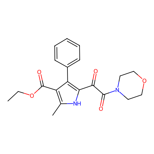 ethyl 2-methyl-5-(2-morpholino-2-oxoacetyl)-4-phenyl-1H-pyrrole-3-carboxylate structure