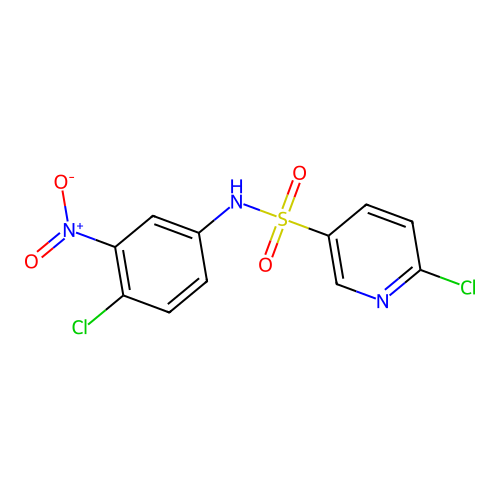 6-chloro-N-(4-chloro-3-nitrophenyl)pyridine-3-sulfonamide structure