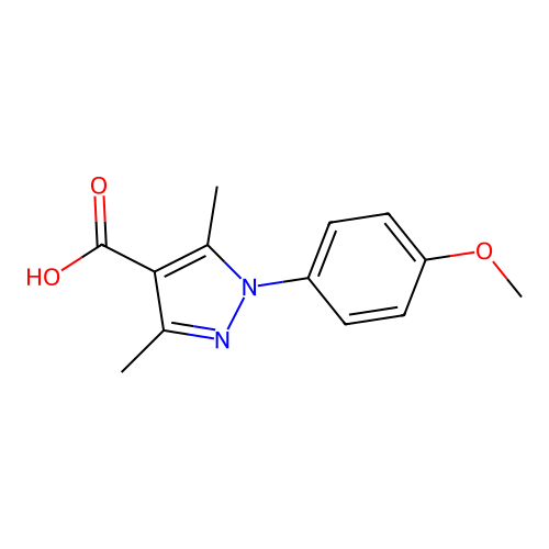 1-(4-methoxyphenyl)-3,5-dimethyl-1H-pyrazole-4-carboxylic acid structure