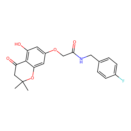 N-(4-fluorobenzyl)-2-((5-hydroxy-2,2-dimethyl-4-oxochroman-7-yl)oxy)acetamide structure