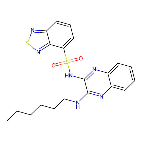 N-(3-(hexylamino)quinoxalin-2-yl)benzo[c][1,2,5]thiadiazole-4-sulfonamide structure