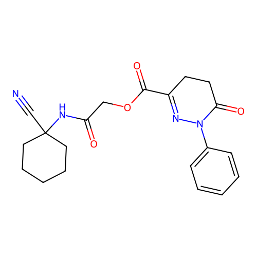 [(1-cyanocyclohexyl)carbamoyl]methyl 6-oxo-1-phenyl-1,4,5,6-tetrahydropyridazine-3-carboxylate structure