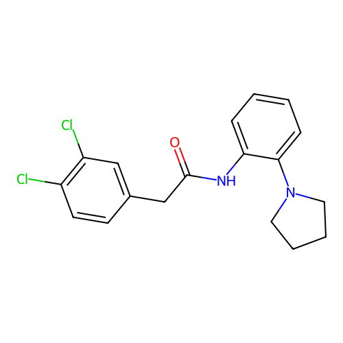 2-(3,4-dichlorophenyl)-N-[2-(pyrrolidin-1-yl)phenyl]acetamide structure