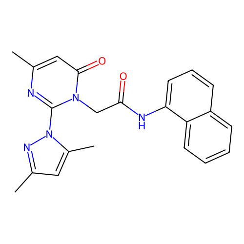 2-[2-(3,5-dimethyl-1H-pyrazol-1-yl)-4-methyl-6-oxo-1,6-dihydropyrimidin-1-yl]-N-(naphthalen-1-yl)acetamide structure