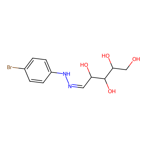 Ribose p-bromophenylhydrazone structure