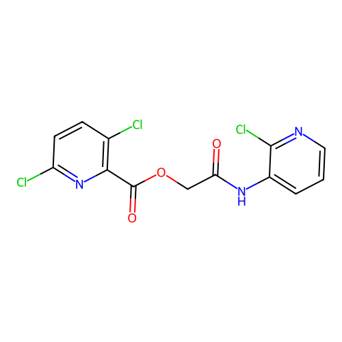 [2-[(2-Chloropyridin-3-yl)amino]-2-oxoethyl] 3,6-dichloropyridine-2-carboxylate structure