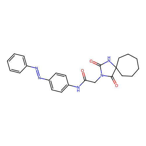 1,3-Diazaspiro[4.6]undecane-3-acetamide, 2,4-dioxo-N-[4-[(1E)-2-phenyldiazenyl]phenyl]- structure