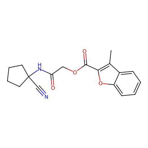 [(1-Cyanocyclopentyl)carbamoyl]methyl 3-methyl-1-benzofuran-2-carboxylate structure